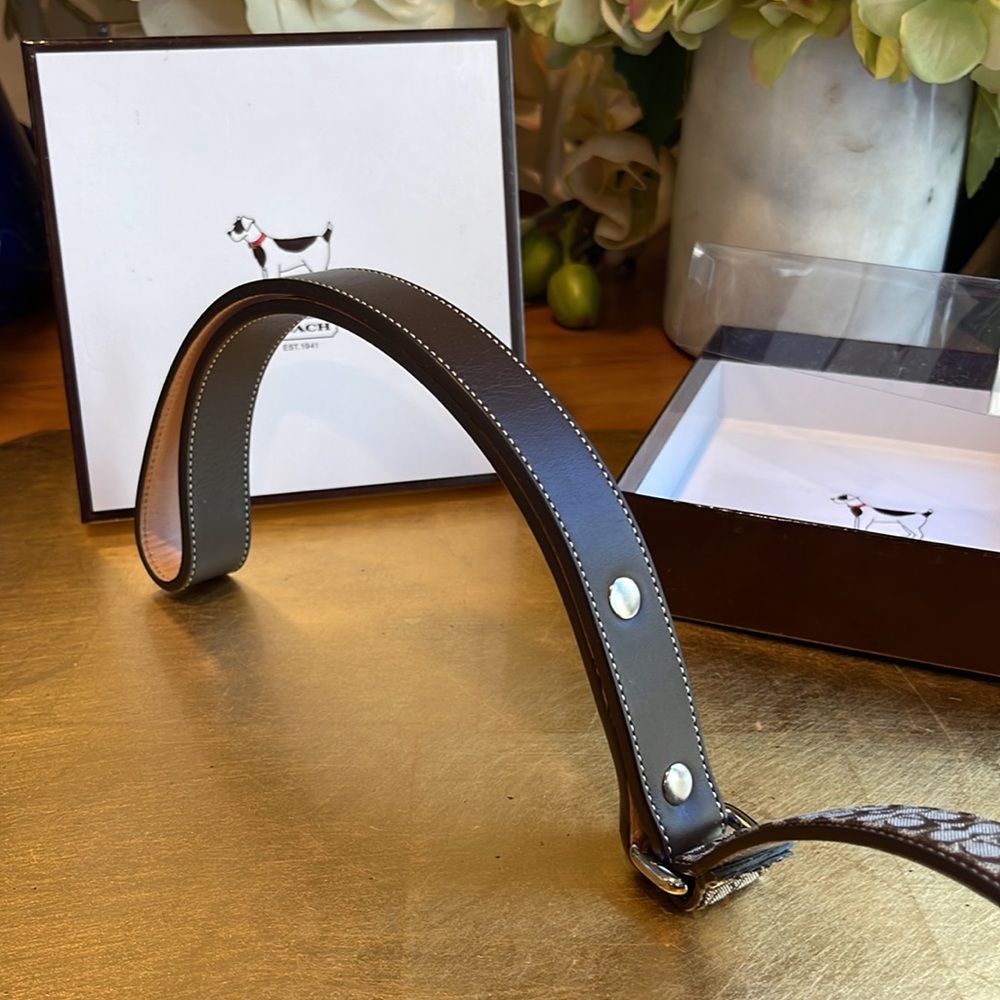 NWT! RARE Coach Brown Mini Sig Monogram Dog Leash - Picture 5 of 12
